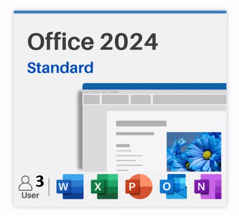 Microsoft Office Standard 2024 for 3 Devices | Lifetime License | Windows